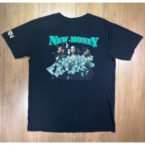 YRN New Money Graphic T Shirt Black Short Sleeve Hip Hop Rap Tee